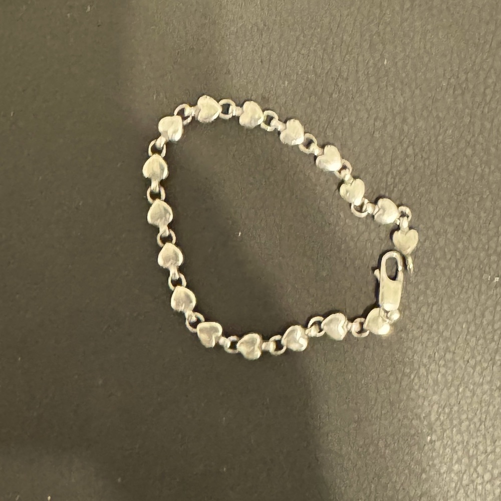 Authentic Tiffany Heart Link  Bracelet